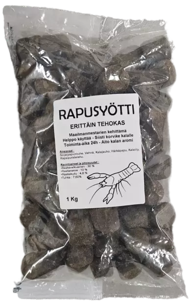 RAPUSYÖTTI 1KG 24H - Ravustus, rapumerrat ja rapusyötit - 3297830616908 - 1