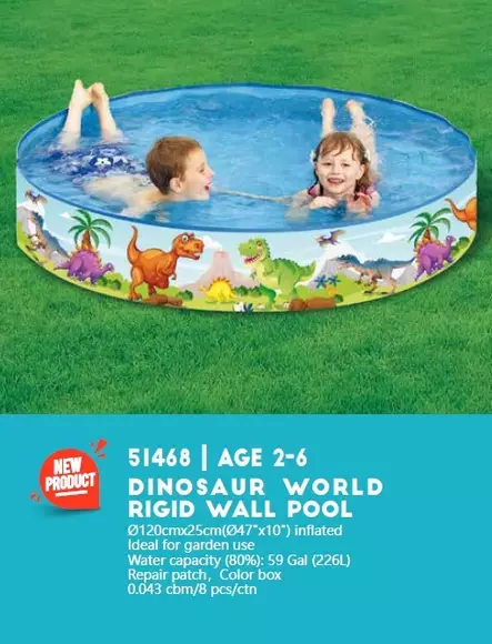 Rulla-allas Dinosaurus halk 120 cm x 25 - Lasten uima-altaat - 6942377609988 - 1