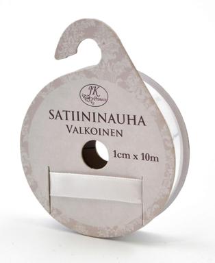 Satiininauha 1cm x 10m valkoinen - Tee-se-itse DIY - 6417715036608 - 1