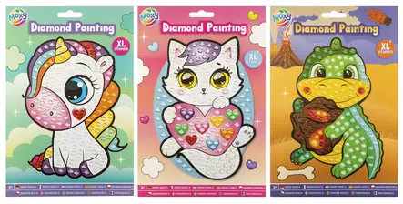 Timanttimaalaus 23 cm XL timantit kissa - Taiteilijatarvikkeet - 8715427141718 - 1