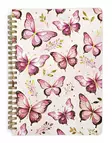 Kierrevihko A5 Perhoset pinkki 160 sivua (80 arkkia/lehteä) - Tee-se-itse DIY - 6417715066568 - 1