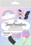 Timanttimaalausmagneetti Lila/pinkki 4kpl - Tee-se-itse DIY - 6417715020218 - 1