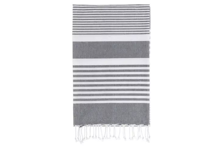 4Living Hamam Pyyhe Stripe harmaa 80x150 cm - Käsi- ja kylpypyyhkeet - 6410413144798 - 1