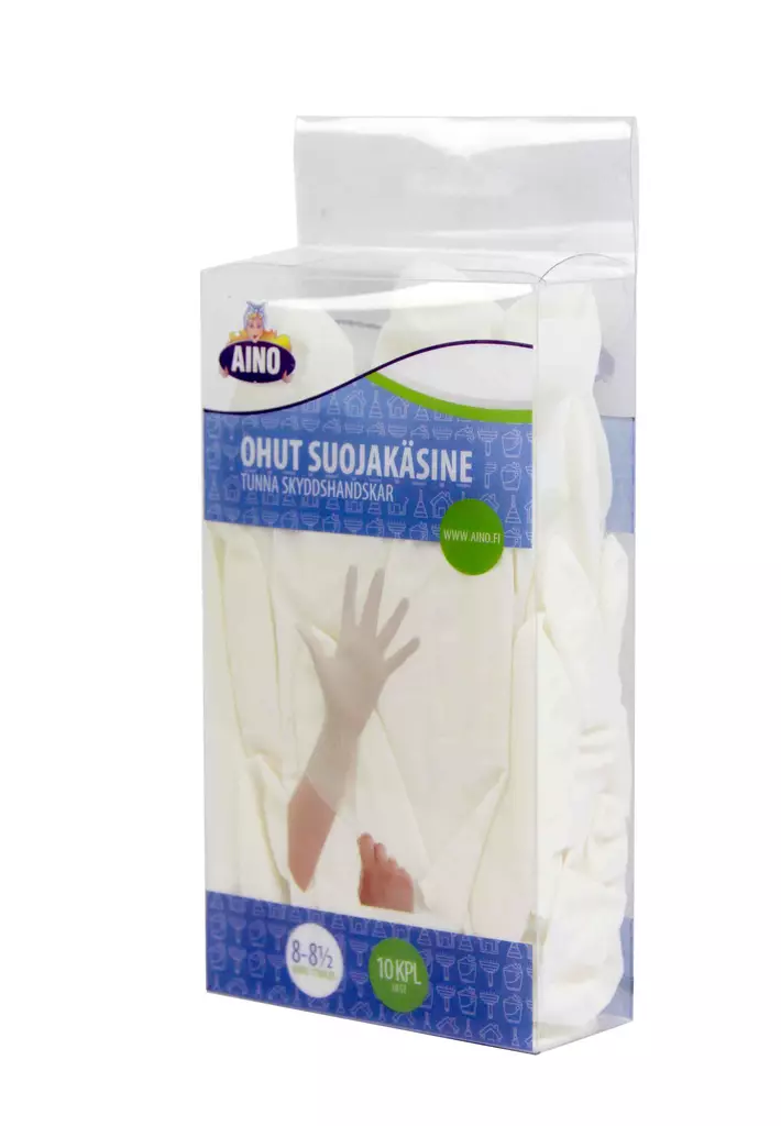 Aino kumikäsineet 8-8½ 10 kpl - Suojavaatteet, -käsineet ja -tarvikkeet - 6416096039918 - 1