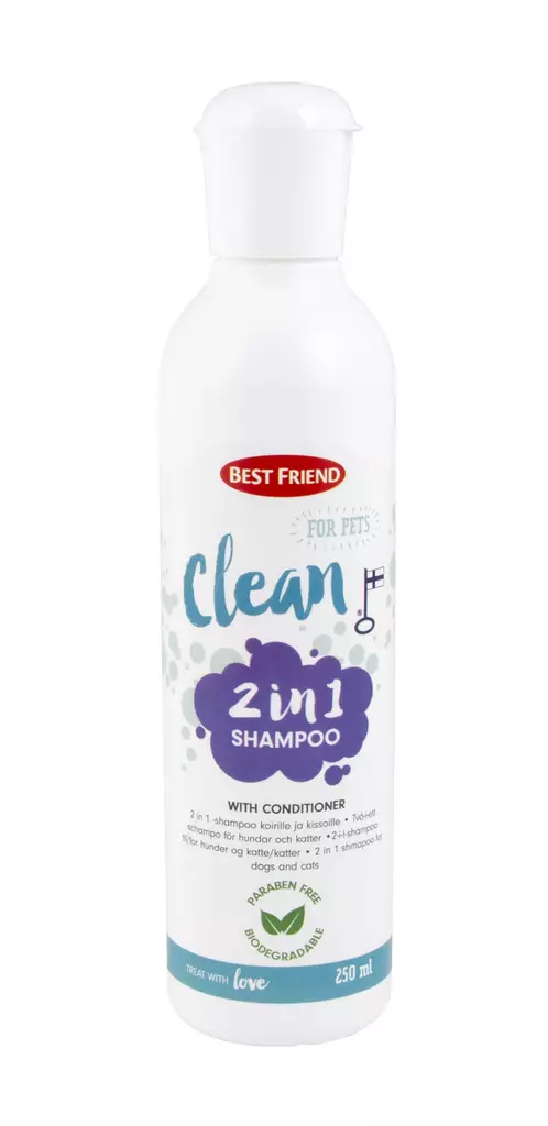 Best Friend Gear clean kaksi yhdessä shampoo 250 ml - Koiran trimmaus ja turkinhoito - 5700551130038 - 1