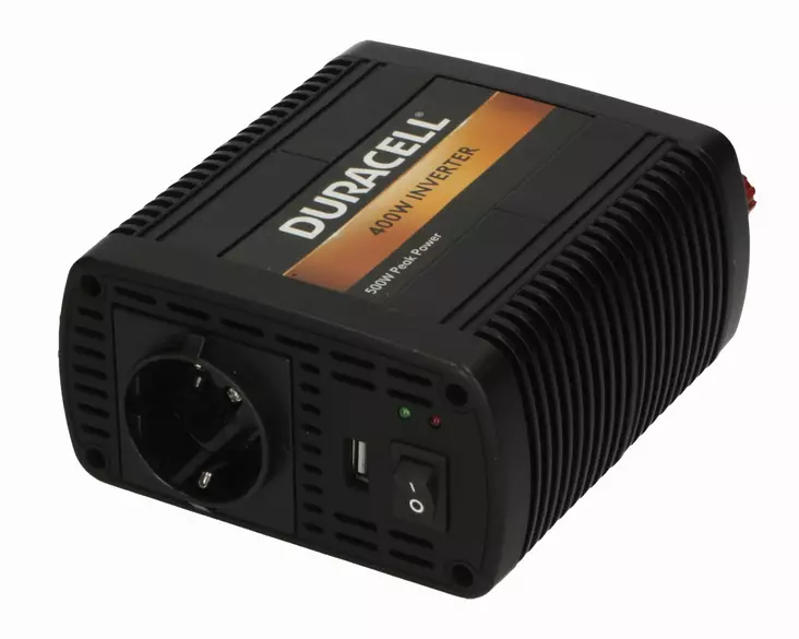 Duracell 400W invertteri 1x pistoke 1xUSB-portti - Auton akkutarvikkeet - 5055190179598 - 1