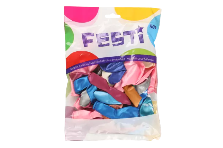 FESTI Ilmapallo metallinhohto 25 cm 50 kpl - Sisäleikit - 6410416344058 - 1