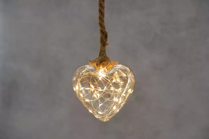 Finnlumor Lasisydän 30 LED hamppuköysi - Valokoristeet - 6410416081588 - 1