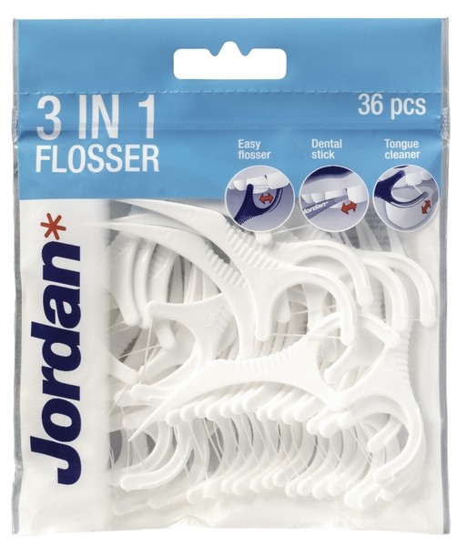 Jordan 36kpl 3-in-1 Flosser lankain - Suunhoito, hammastahnat ja -harjat - 7038516858108 - 1