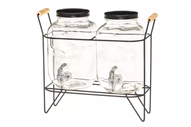 Juomakanisteri hanalla 4 L 2kpl & teline - Kannut - 6410413288478 - 1