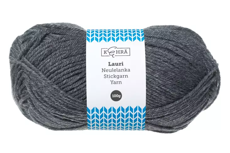 Kehrä Lauri Neulelanka tummanharmaa 100 g - Neulelangat ja virkkuulangat - 6430041943198 - 1