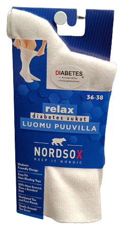 Kevyet ja venyvät sukat diabeetikolle 36-38 - Naisten sukat - 6438159060608 - 1