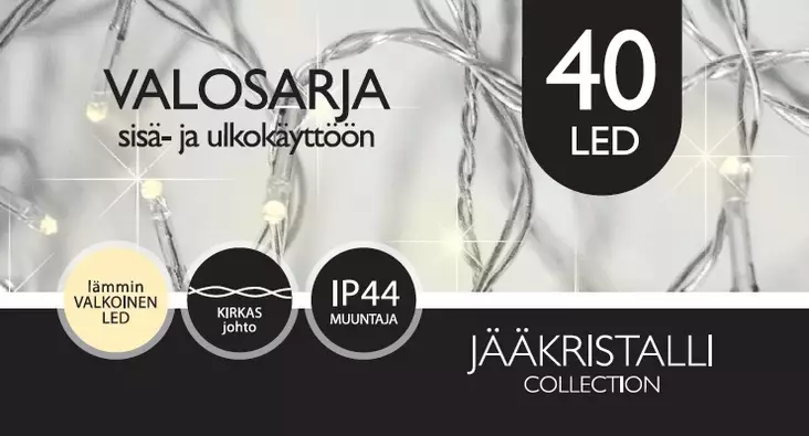 LED ULKOVALOSARJA 40 LÄMMIN VALK. - Ulkovalosarjat - 6438159052078 - 1