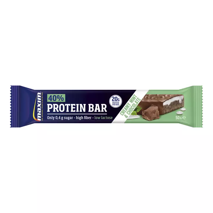 Maxim 50g 40% Creamy Mint & Choco protein bar - Ravintolisät - 5704190114268 - 1