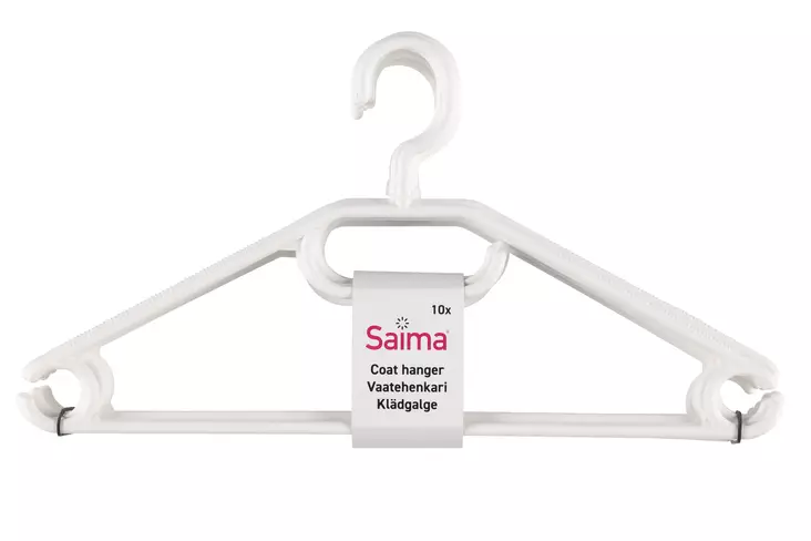 Nord Clean Henkari muovi valkoinen 10 kpl - Henkarit - 6410412120458 - 1