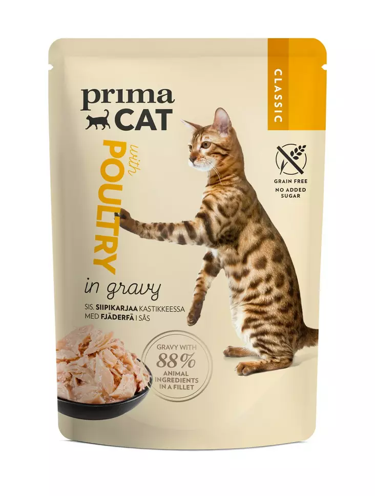 PrimaCat Classic siipikarjaa kastikkeessa 85 g - Kissan märkäruoka - 6430069586568 - 1