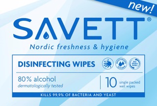 Savett 10kpl desinfioiva kosteuspyyhe - Intiimikosteuspyyhkeet - 7046110054758 - 1