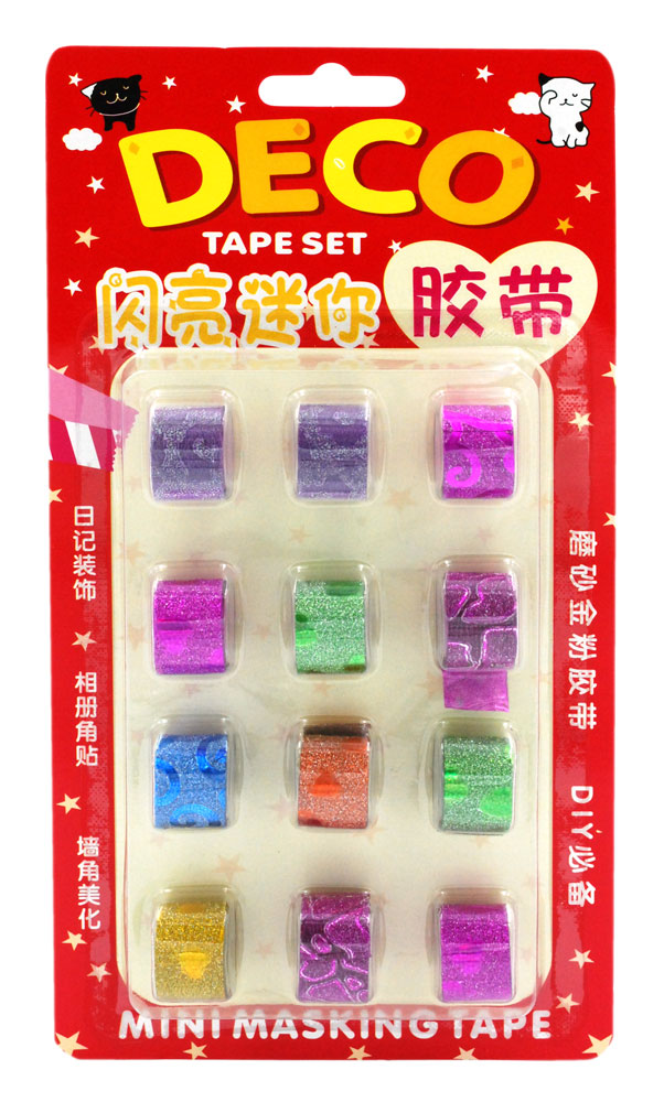 Teippi Deco, 12mm x 1m, 12kpl/pak, vaihteleva lajitelma - Teipit - 6420616797578 - 1