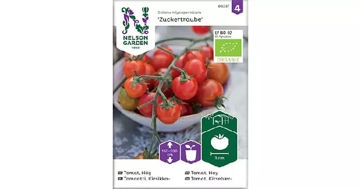 Tomaatti, Zuckertraube, Organic - Vihannesten ja hedelmien siemenet - 7312600863378 - 1