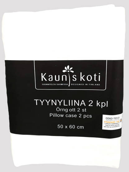 Tyynyliina valkoinen 50 x 60 cm 2kpl - Vuodevaatteet - 6418349074998 - 1