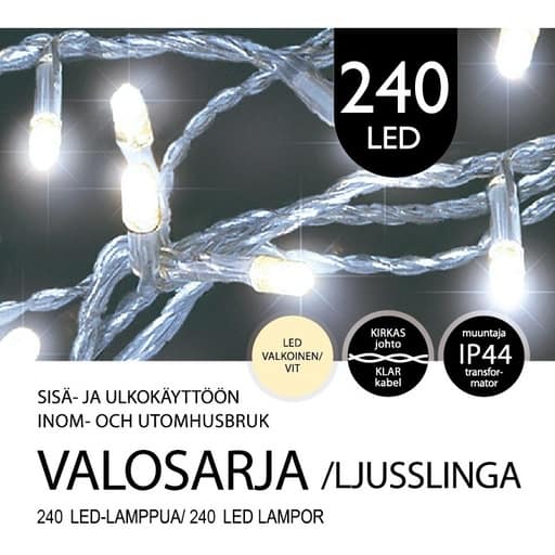 ULKOVALOSARJA 240 LED kylmä valkoinen - Ulkovalosarjat - 6438159128858 - 1