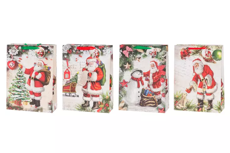 Winteria Lahjakassi Joulupukki 31x12x42 cm lajitelma - Paketointitarvikkeet - 6410413320888 - 1
