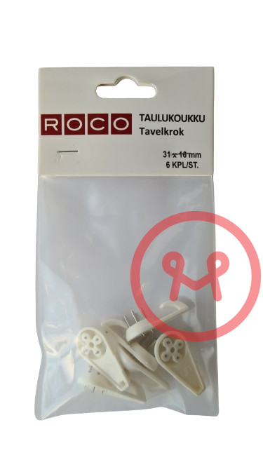 TAULUKOUKKU 31 mm X 16 mm - Ripustuskoukut - 6438159307178 - 1