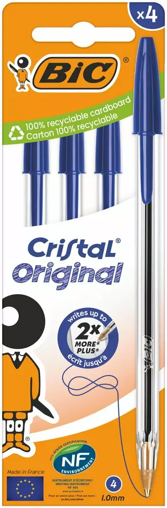 BIC KUULAKYNÄ CRISTAL 4 KPL - Kynät ja tussit - 3086123734548 - 1