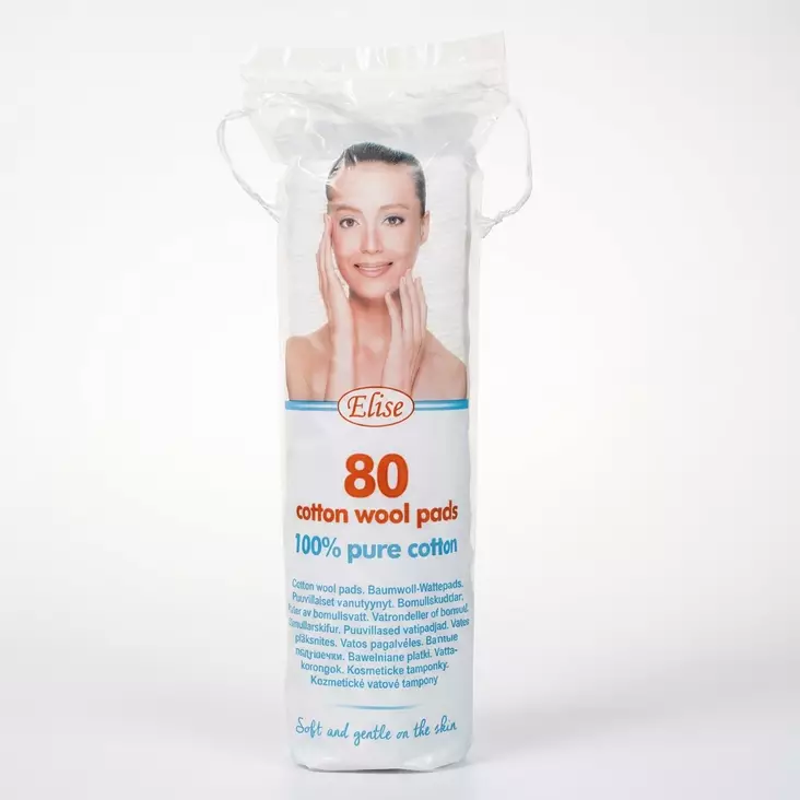 Elise pyöreät vanulaput 80 kpl/pkt - Vanut, vanulaput ja -puikot - 4742002005138 - 1