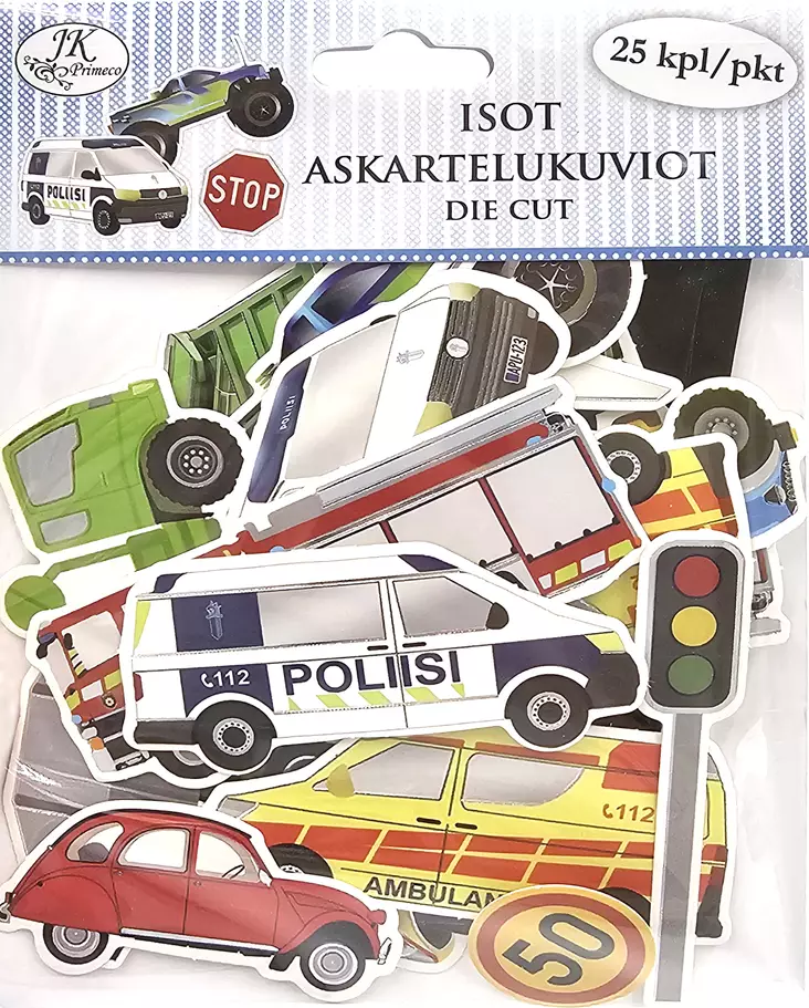Isot askartelukuviot Ajoneuvot 25kpl - Tee-se-itse DIY - 6417715030248 - 1