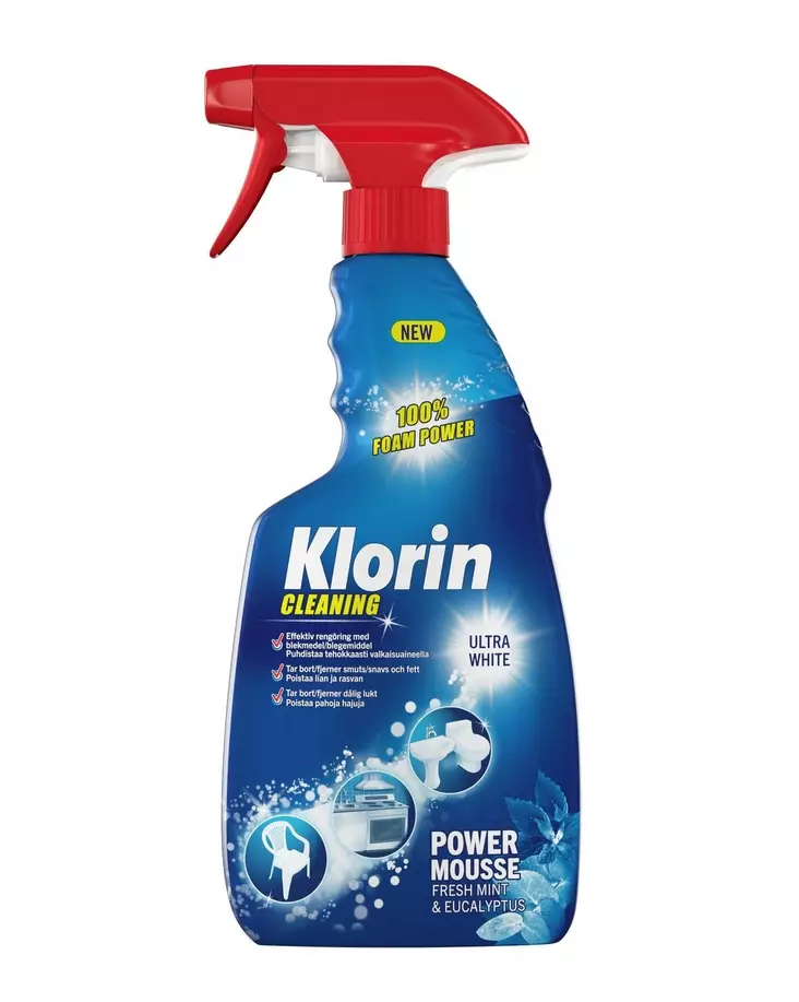 Klorin Power Mousse 500 ml - WC:n puhdistus ja putkenavaajat - 8718951642928 - 1