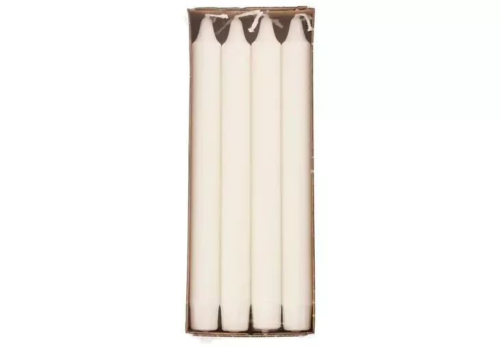 Kruunukynttilä stearin valkoinen 24 cm 8 kpl - Pöytäkynttilät ja tuoksukynttilät - 5701141608968 - 1