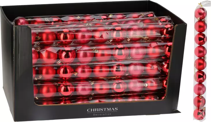 Kuusenpallot 6 cm punainen - Joulukuusen koristeet - 8721037136938 - 1