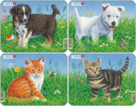 LARSEN PALAPELI MINI CATS & DOGS - Palapelit - 7023852116128 - 1