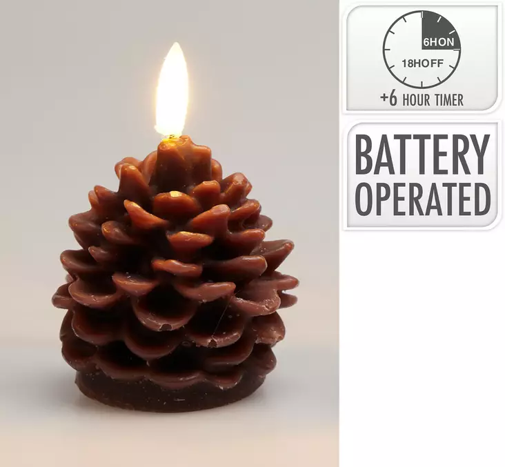 Led-Kynttilä Käpy 7 cm - LED-kynttilät - 8721037671958 - 1