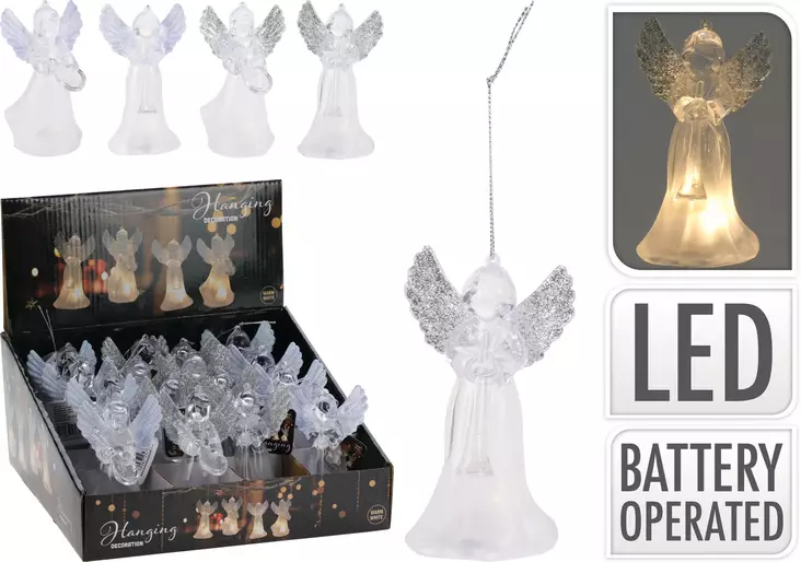 Led Enkeli 11 cm ripustettava - Valaistut kranssit ja kuuset - 8719987257278 - 1