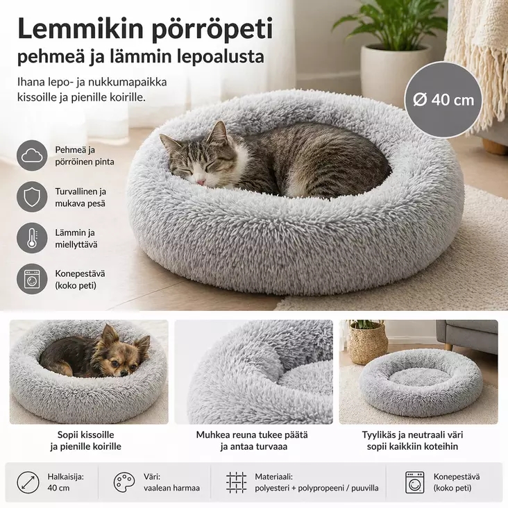 LEMMIKIN PÖRRÖPETI 40 cm - Koiran pedit ja korit - 6438506021948 - 1