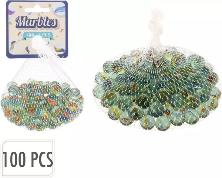 Marmorikuulat 100 kpl/pss - Pöytä- ja lautapelit - 8720573654128 - 1