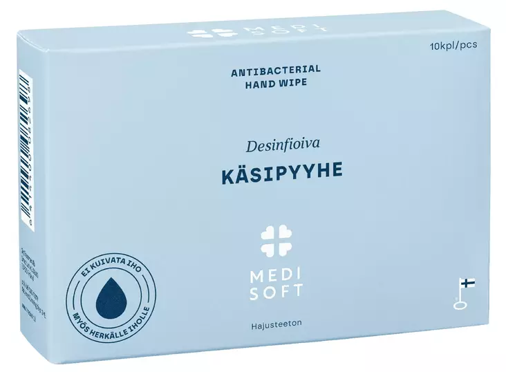 Medisoft 10kpl Desinfioiva käsipyyhe - Käsidesit ja käsihuuhde - 6414400082698 - 1