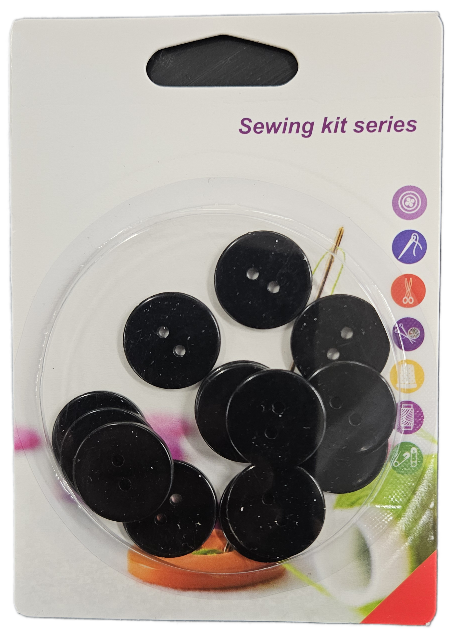 MUSTAT NAPIT 2 cm 15 kpl/pkt - Käsityötarvikkeet - 6438159386838 - 1