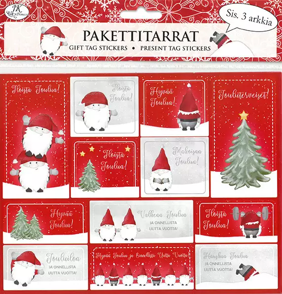 Pakettitarra Hauskat Tontut 3 ark - Joulukorttiaskartelu - 6417715021758 - 1