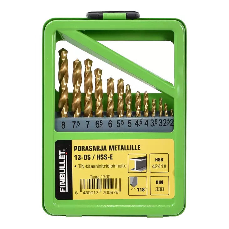 Porasarja 13-os 2.0-8.0mm HSS-E - Poranteräsarjat - 6430017700978 - 3