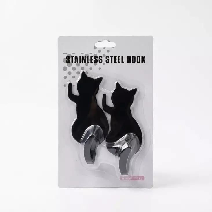 Pyyhekoukut kissa 2 kpl - Ripustuskoukut - 6438506022358 - 1