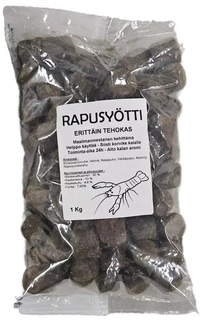 RAPUSYÖTTI 1KG 24H - Ravustus, rapumerrat ja rapusyötit - 3297830616908 - 1
