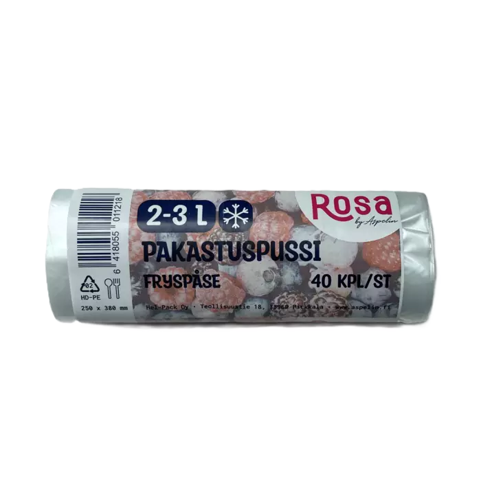 ROSA PAKASTEPUSSI 2-3L 40 kpl / rll - Pakastuspussit ja kertakäyttörasiat - 6418055011218 - 1