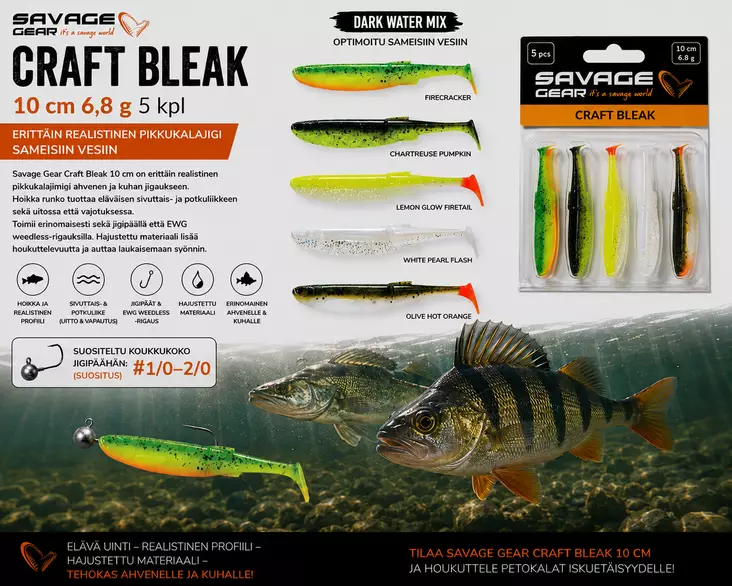 SG Craft Bleak 10cm Dark Water MIX - Jigit ja jigipäät - 5706301003478 - 1
