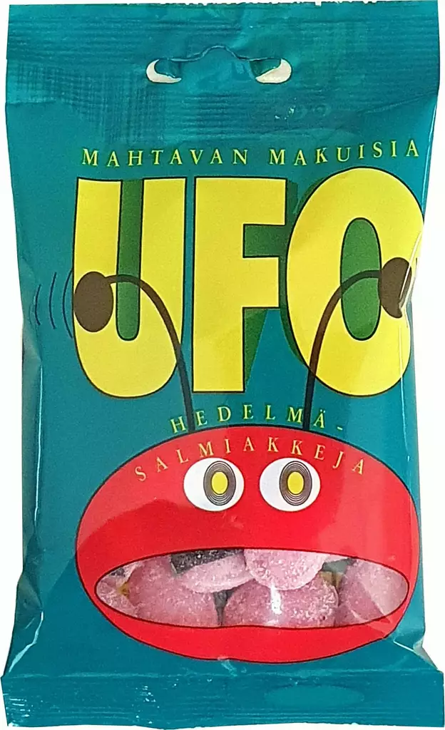 UFO HEDELMÄ SALMIAKKI 60G - Makeispussit, -patukat ja tikkarit - 7314660005538 - 1