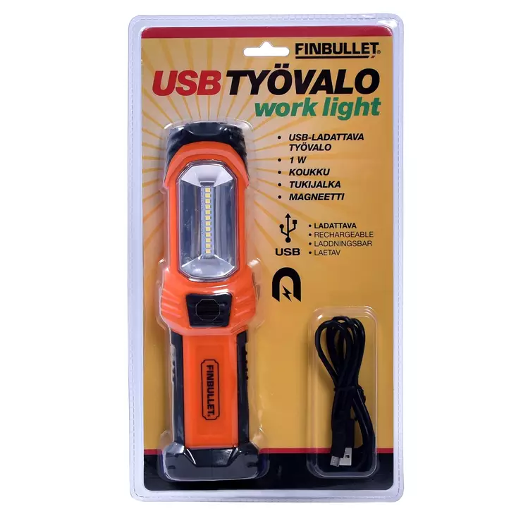 USB-työvalo LED ladattava, koukku, magn - Työvalaisimet - 6438152098868 - 1