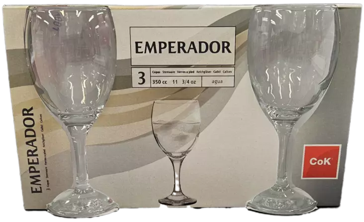 VIINILASISETTI EMPERADOR 3 kpl 25 cl - Juomalasit - 8435123227638 - 1