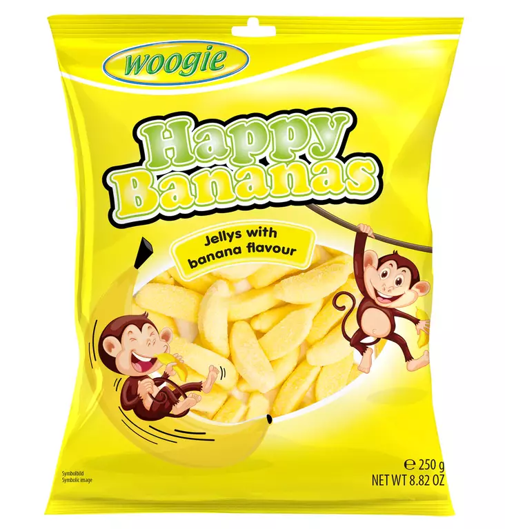 Woogie Banaani Vaahtokarkit - Makeispussit, -patukat ja tikkarit - 9002859121708 - 1